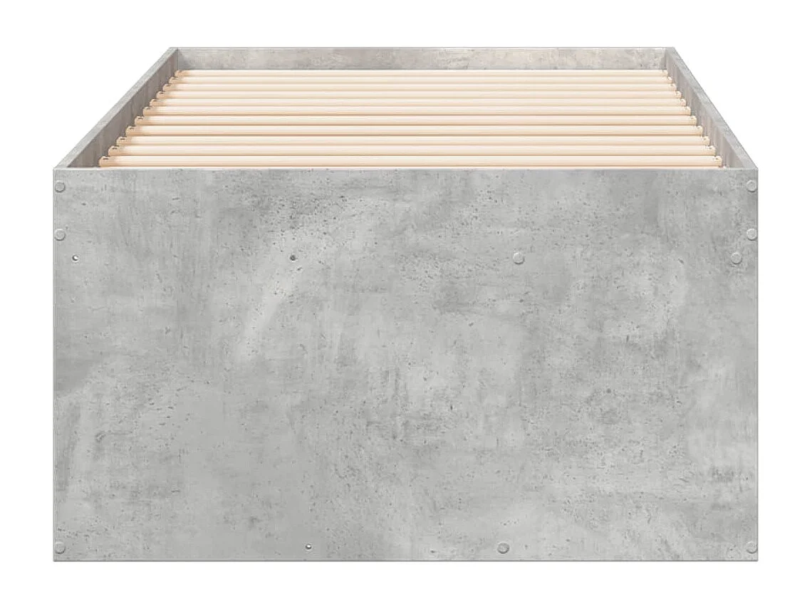 Lit de jour avec tiroirs sans matelas gris béton 100x200 cm