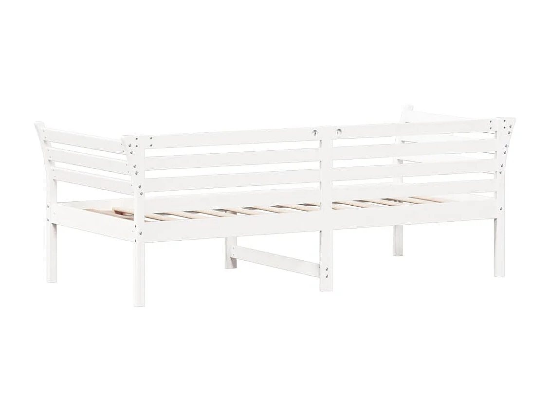 Sofá-cama 75x190 cm madeira de pinho maciça branco