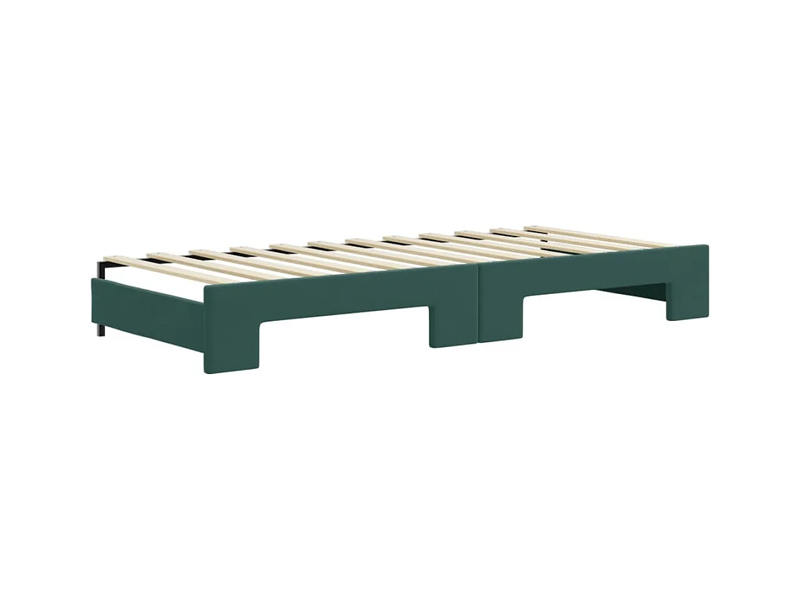 Tagesbett Ausziehbar mit Schubladen Dunkelgrün 80x200 cm Samt
