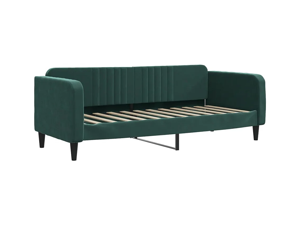 Tagesbett Ausziehbar mit Schubladen Dunkelgrün 80x200 cm Samt