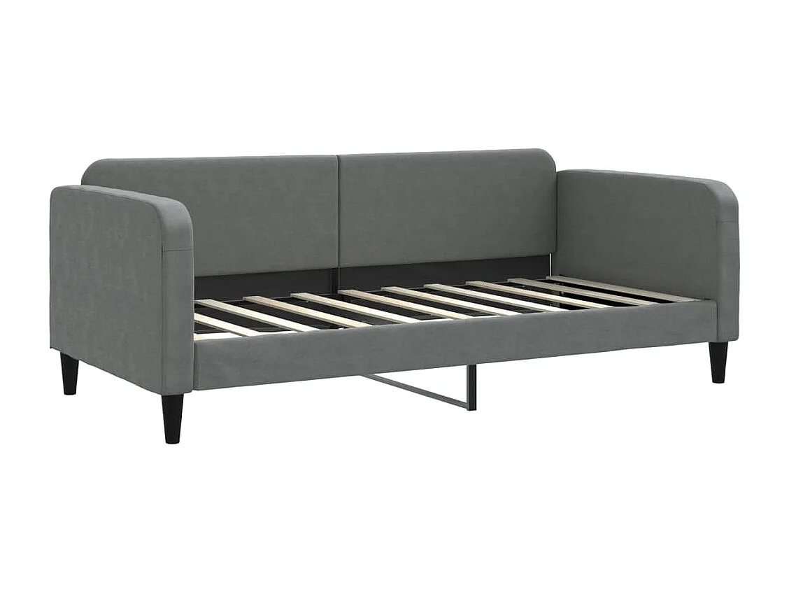 Divano Letto Estraibile Cassetti Grigio Scuro 90x190cm Tessuto