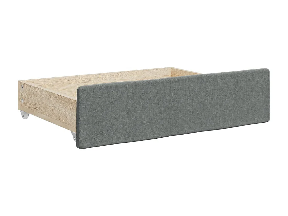 Divano Letto Estraibile Cassetti Grigio Scuro 90x190cm Tessuto