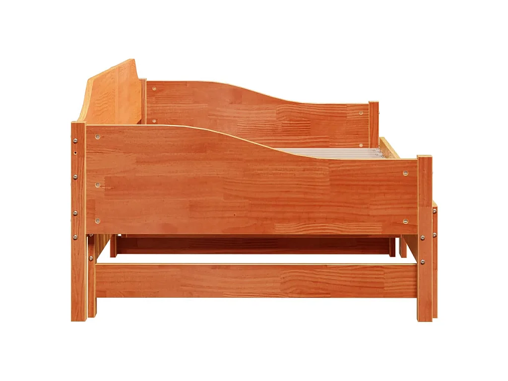 Lit de jour et lit gigogne sans matelas 90x190 cm bois massif