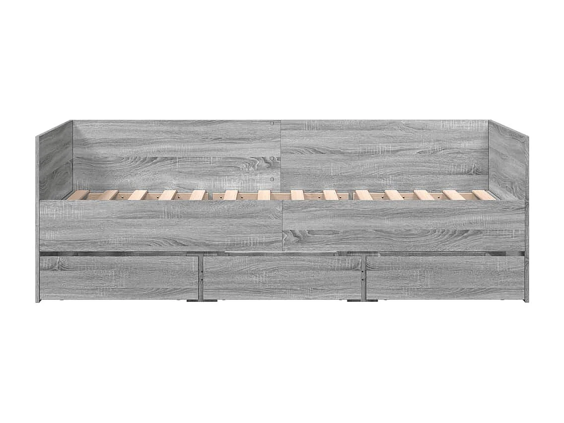 Tagesbett mit Schubladen ohne Matratze Grau Sonoma 90x190 cm