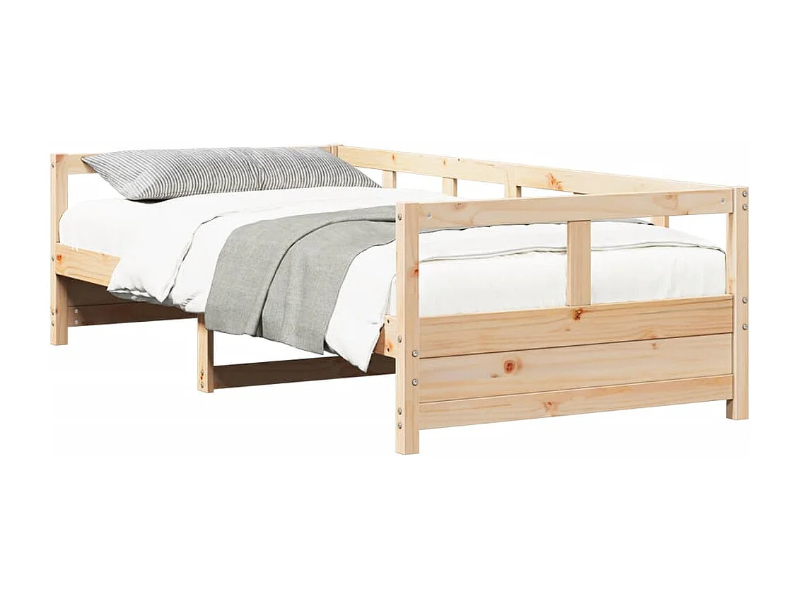 Lit de jour sans matelas naturel 90x190 cm bois pin massif