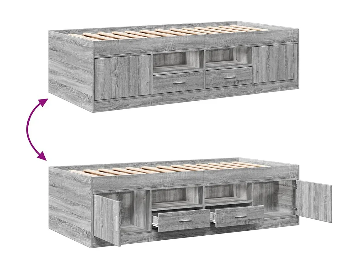 Divano Letto con Cassetti senza Materasso 75x190 cm