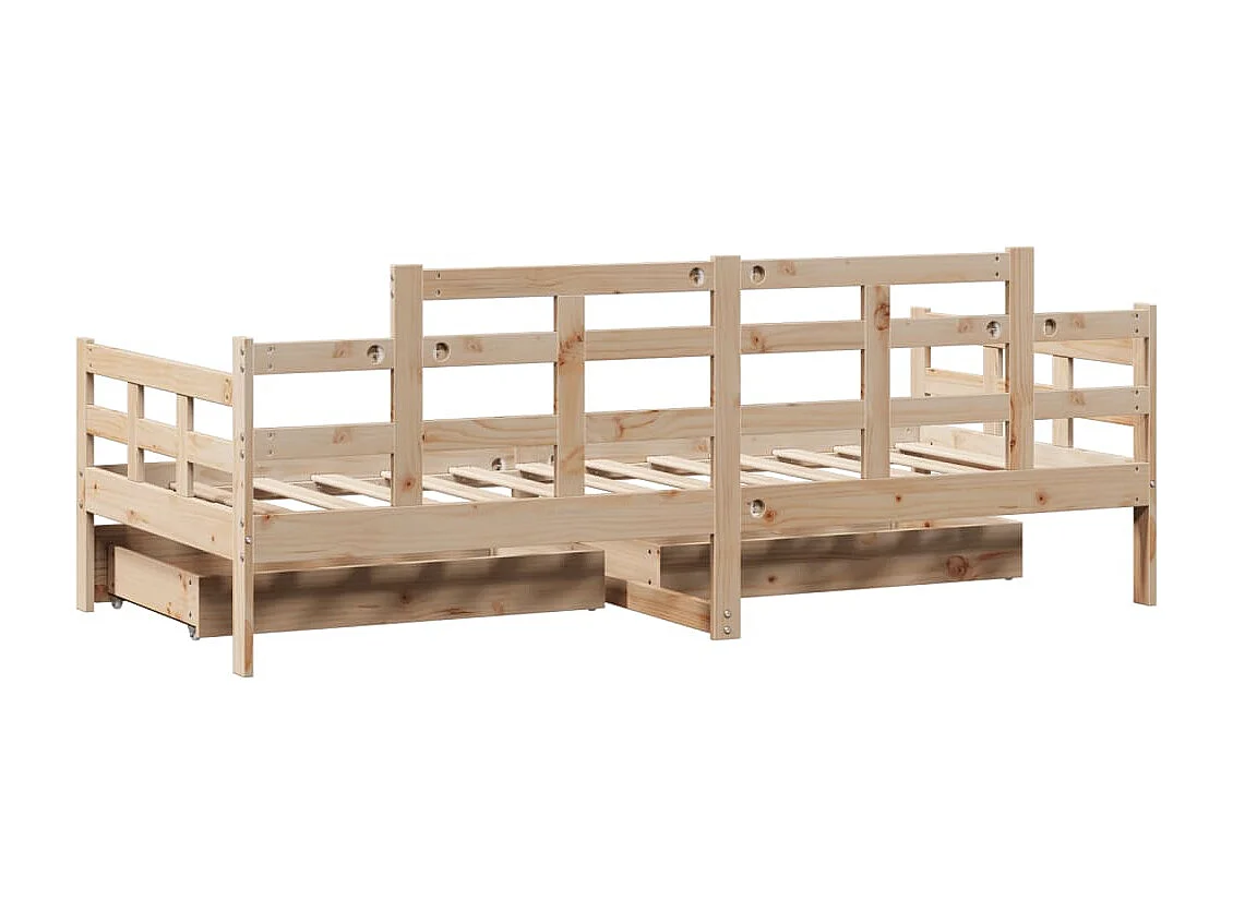 Lit de jour avec tiroirs sans matelas 90x200 cm bois massif