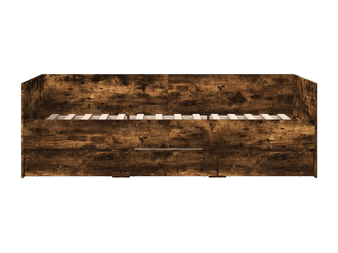 Lit de jour avec tiroirs sans matelas chêne fumé 100x200 cm