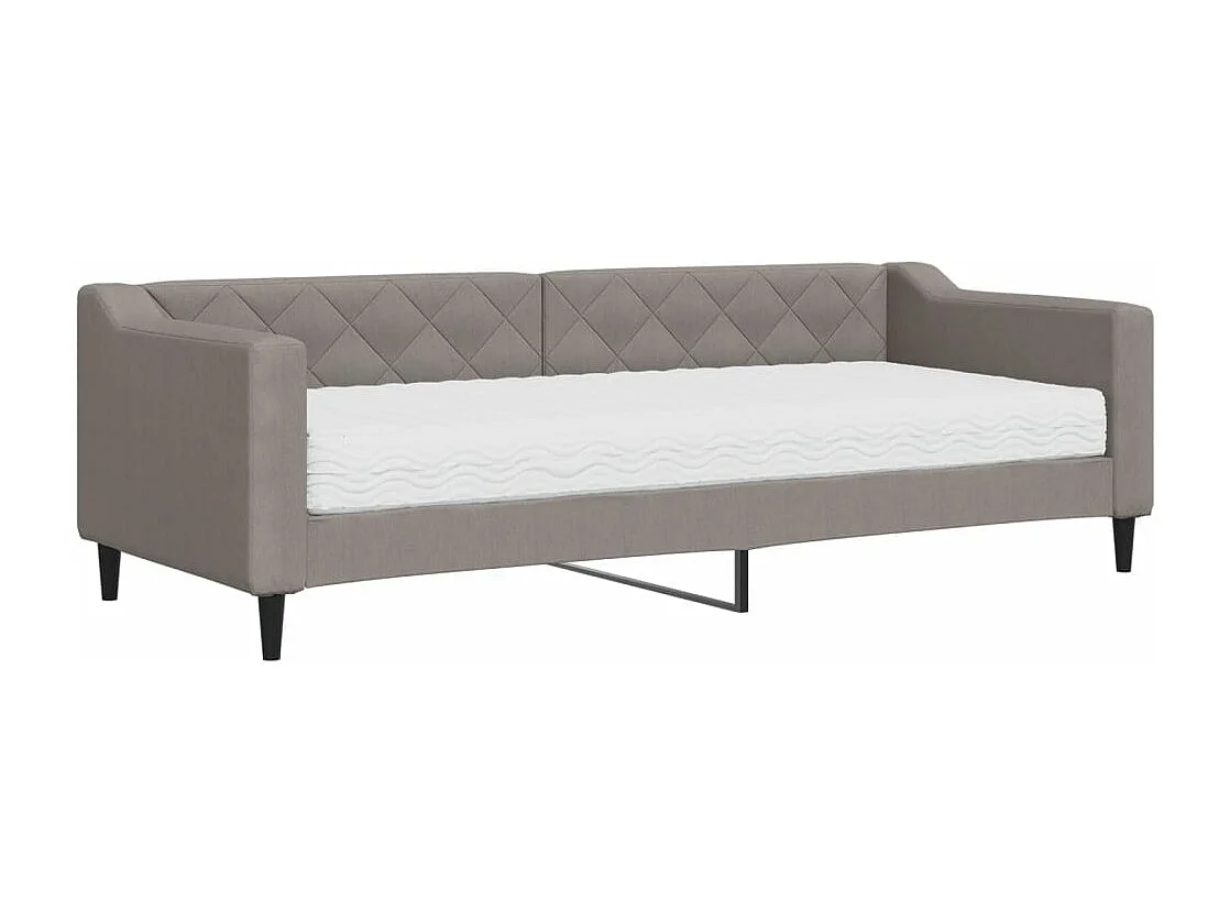 Lit de jour avec matelas taupe 80x200 cm tissu