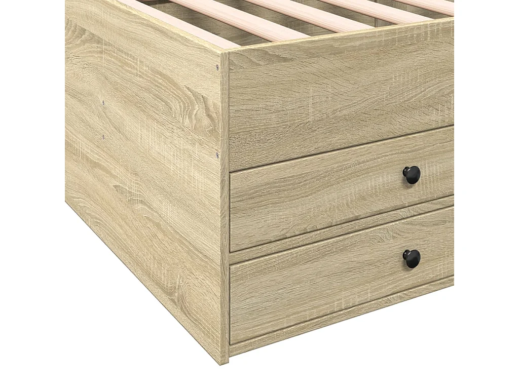 Sofá-cama com gavetas sem colchão 90x200 cm carvalho sonoma