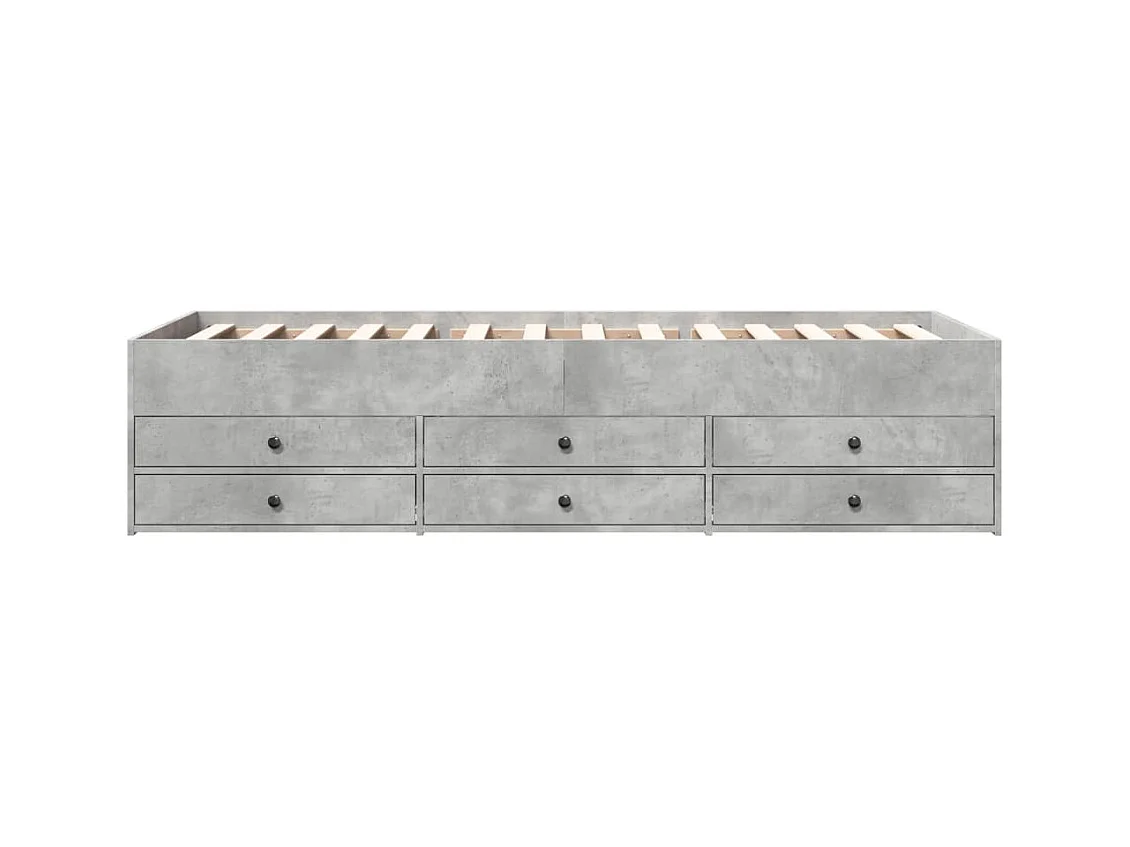 Slaapbank met lades zonder matras 90x200 cm betongrijs