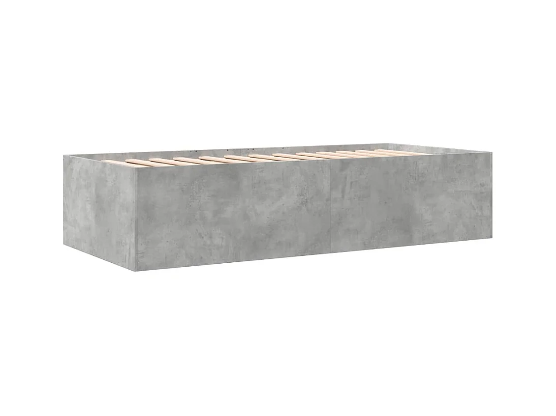 Slaapbank met lades zonder matras 90x200 cm betongrijs