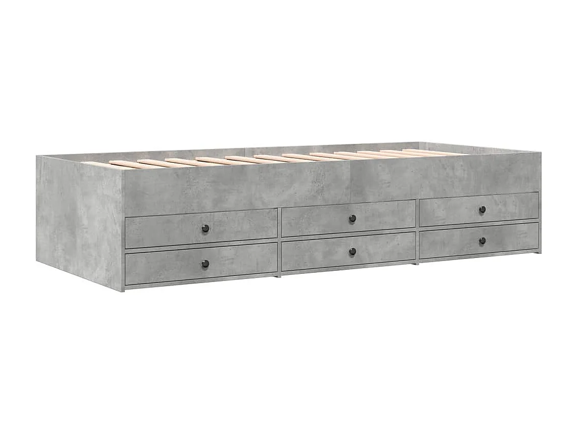 Slaapbank met lades zonder matras 90x200 cm betongrijs