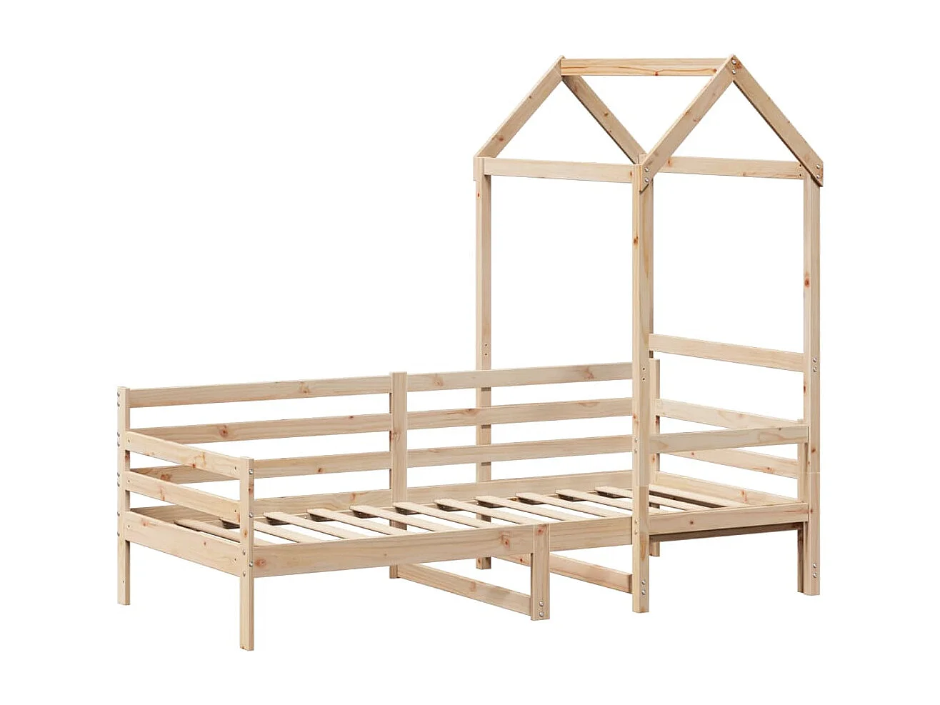 Lit de jour avec toit sans matelas 90x200 cm bois massif
