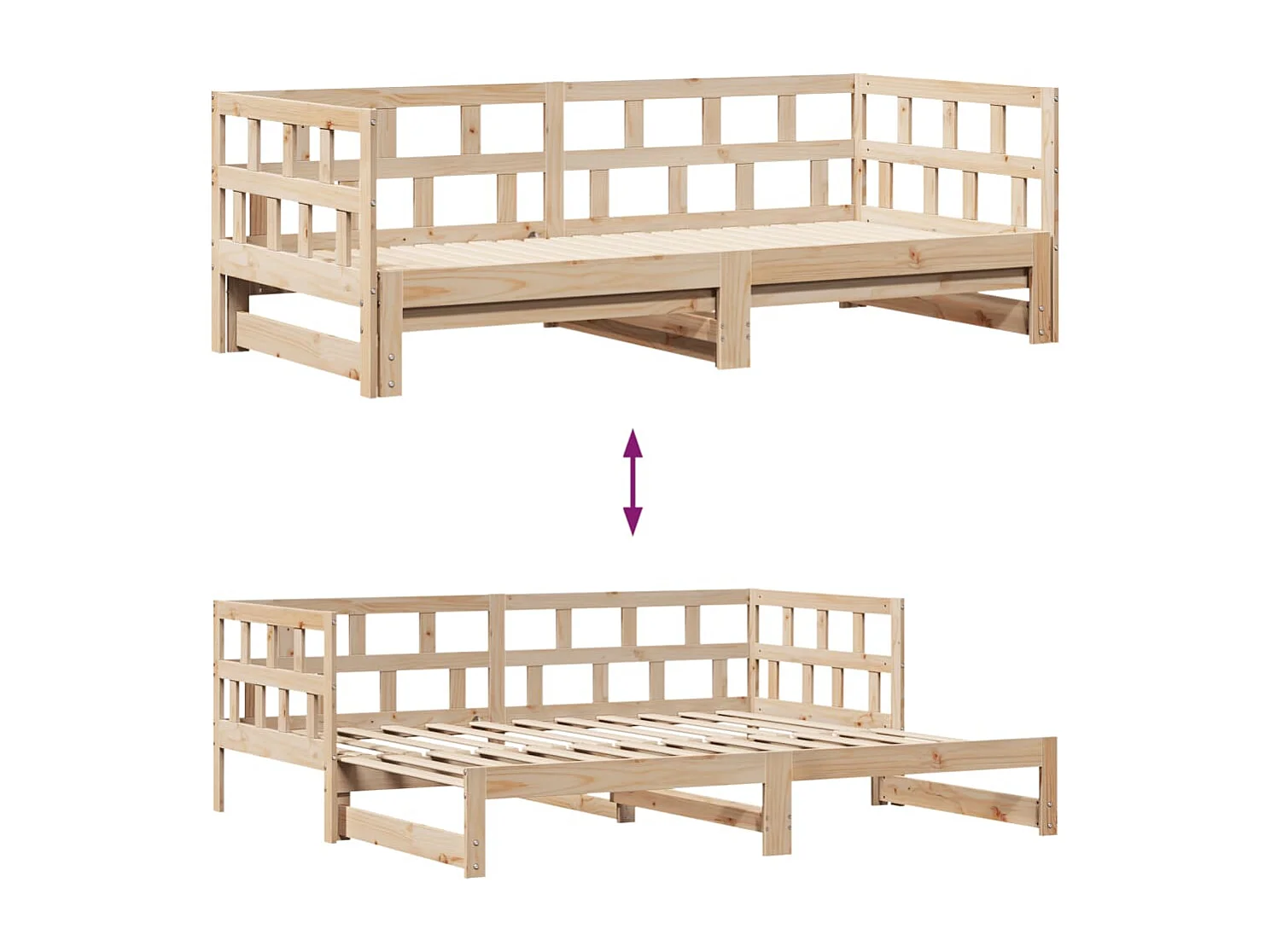 Divano Letto Estraibile con Cassetti senza Materasso 90x200 cm