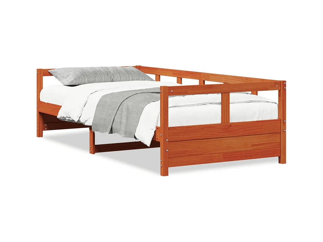 Lit de jour sans matelas cire marron 90x200 cm bois pin massif