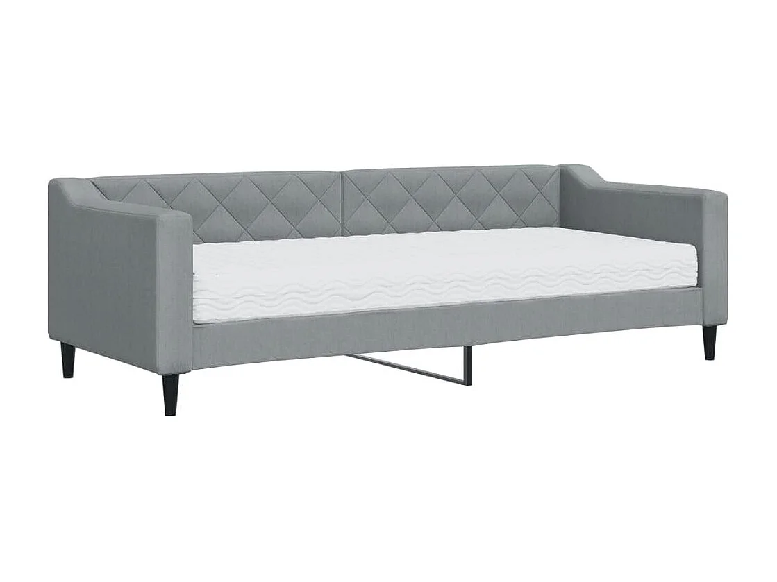 Sofá cama con colchón tela gris claro 80x200 cm