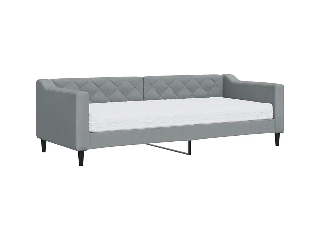 Slaapbank met matras 80x200 cm stof lichtgrijs