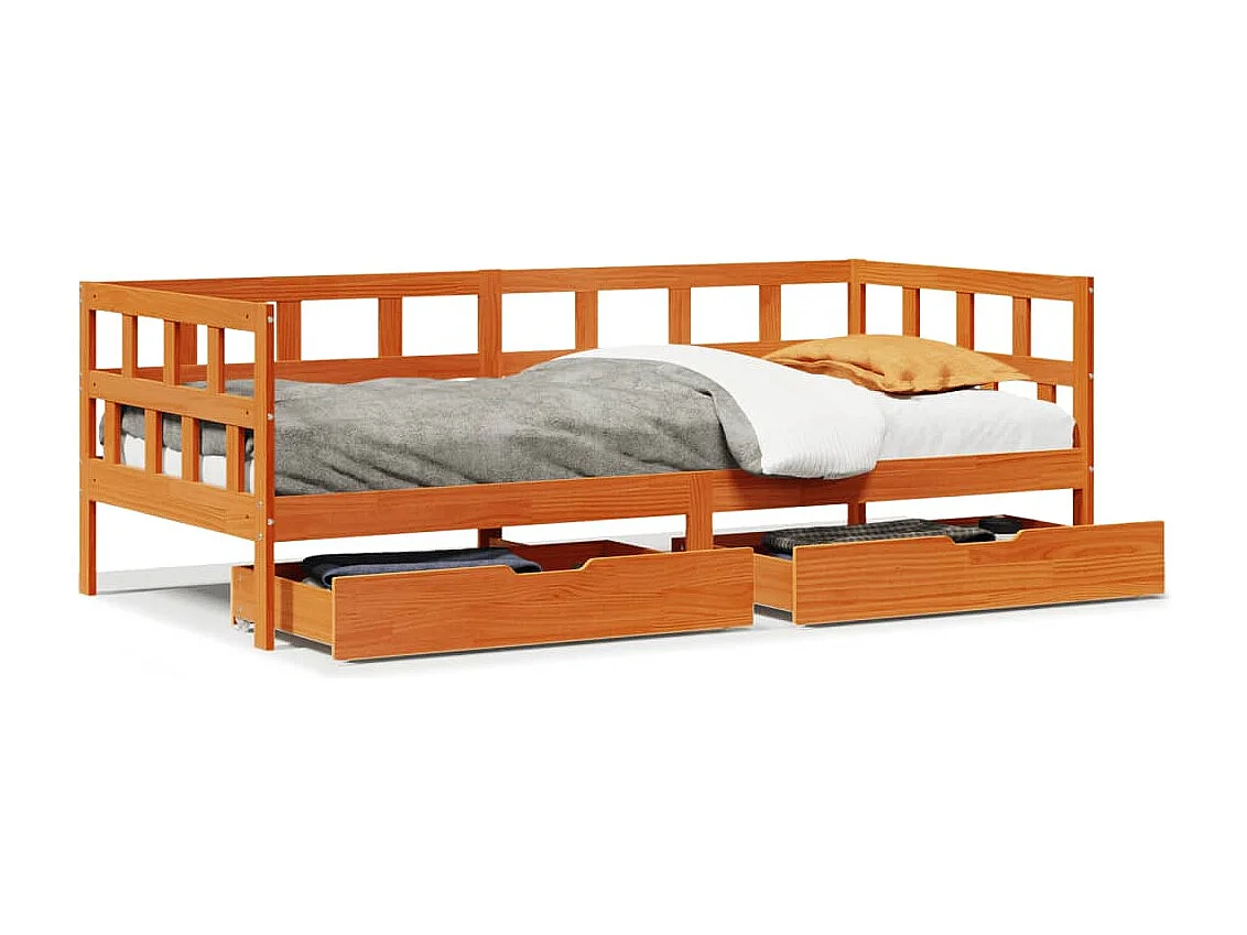 Tagesbett mit Schubladen ohne Matratze 90x200 cm Massivholz