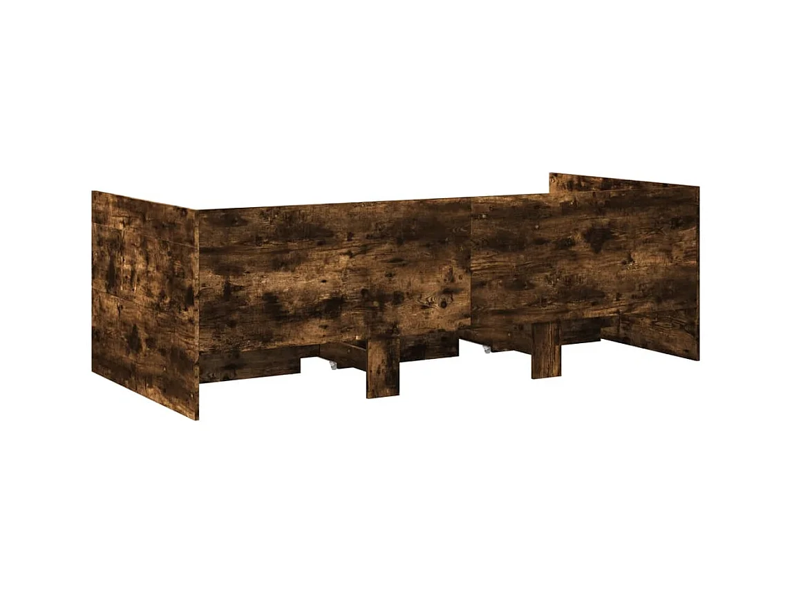 Lit de jour avec tiroirs sans matelas chêne fumé 90x200 cm