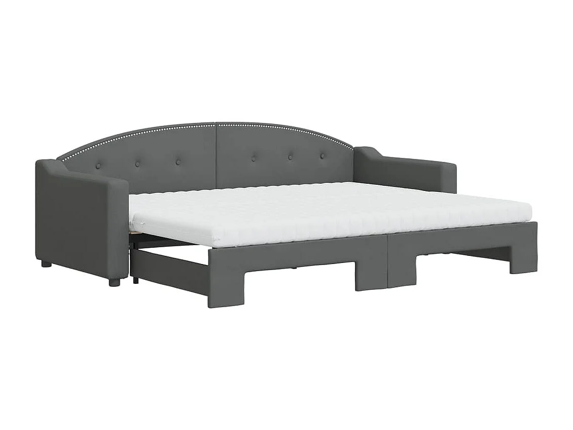 Divano Letto Estraibile Materassi Grigio Scuro 80x200cm Tessuto