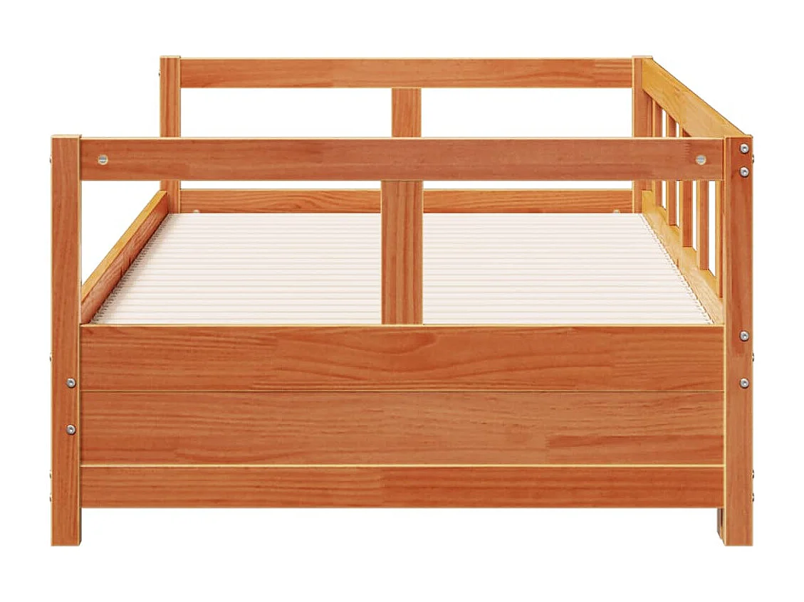 Dormeuse senza Materasso Marrone Cera 90x200 cm Legno di Pino