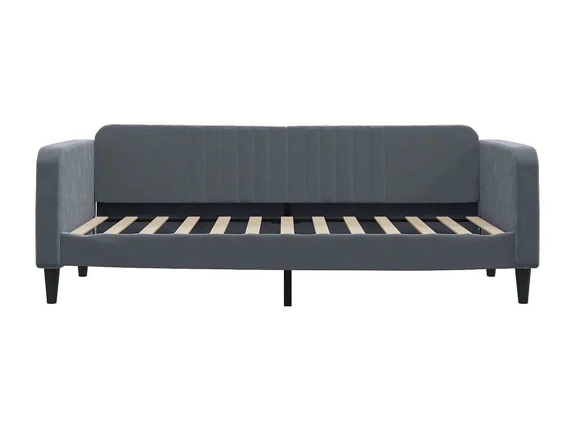 Lit de jour avec matelas gris foncé 100x200 cm velours
