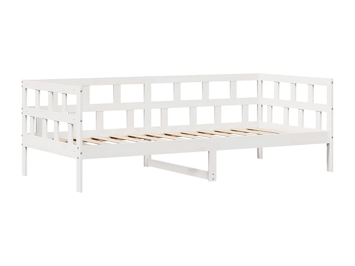 Lit de jour et tiroirs sans matelas blanc 90x200 cm bois massif