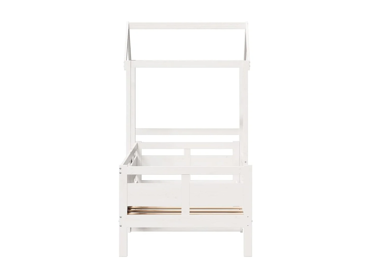 Lit de jour avec toit sans matelas blanc 90x200 cm bois massif
