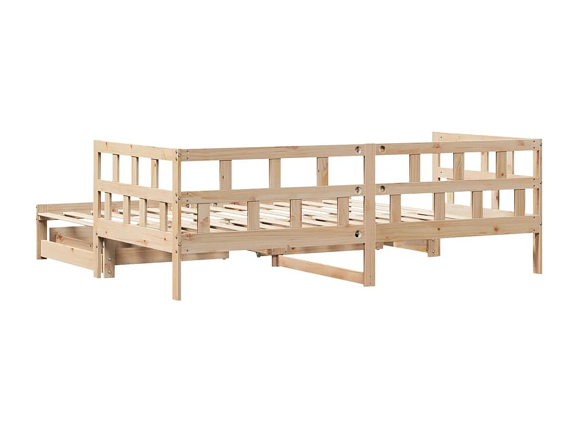 Lit de jour avec gigogne et tiroirs sans matelas 80x200 cm