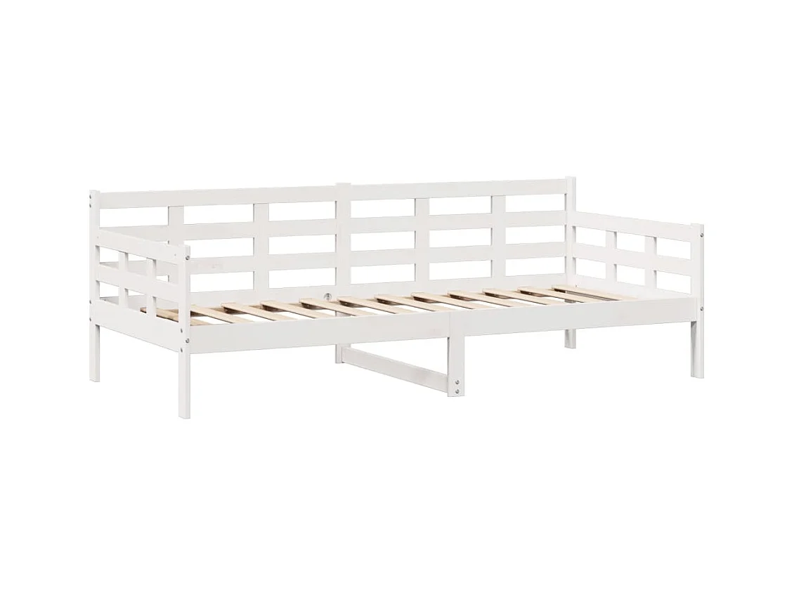 Dormeuse con Cassetti Bianco 90x200 cm Legno Massello di Pino