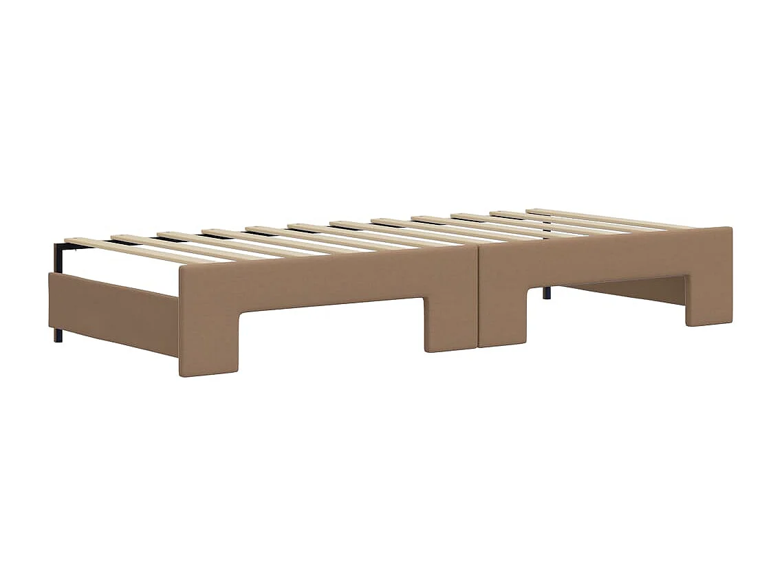 Divano Letto Estraibile Cassetti Cappuccino 90x200cm Similpelle