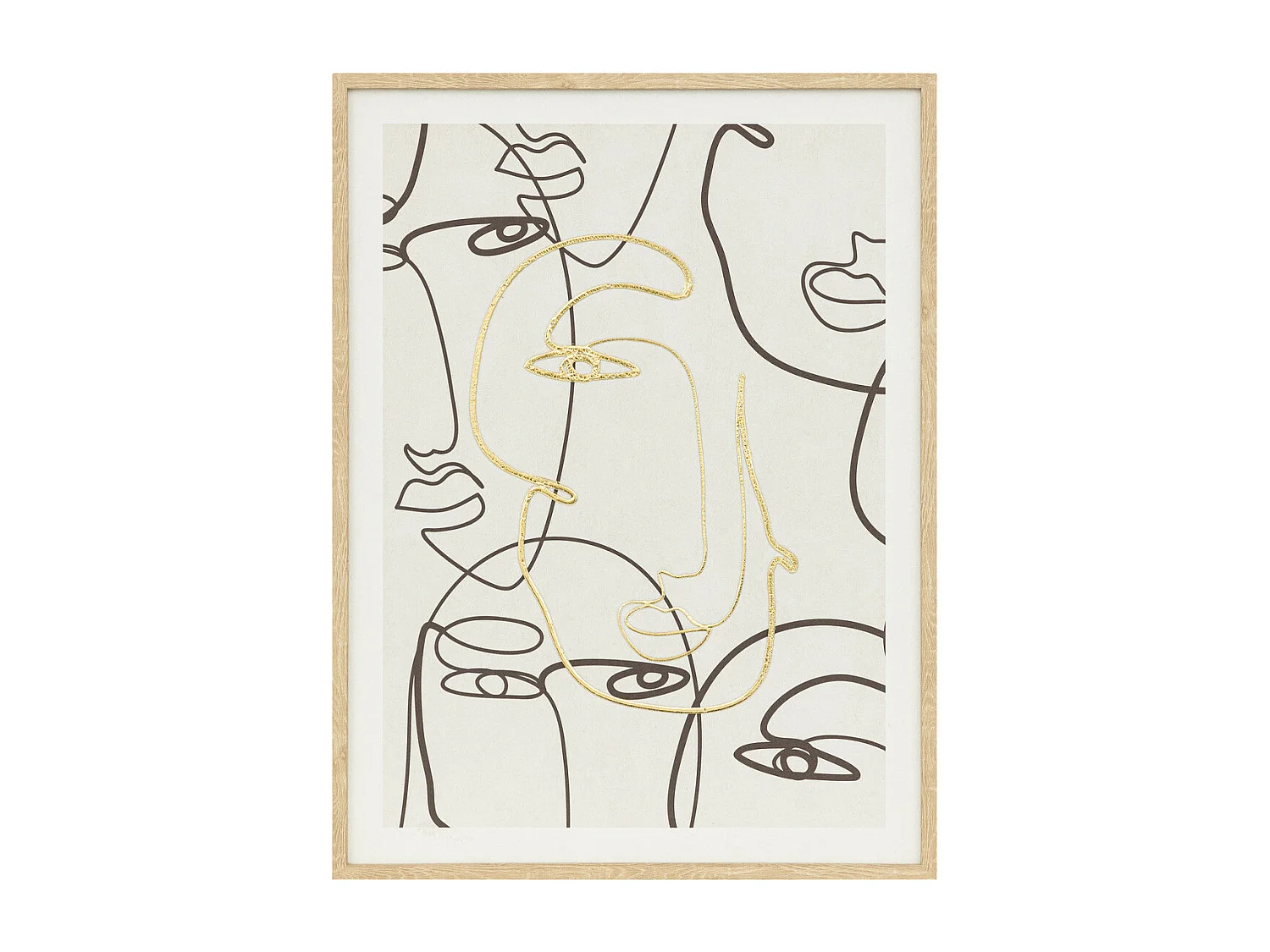 Tableau Toile murale imprimée et encadrée Visage 45 x 60 cm