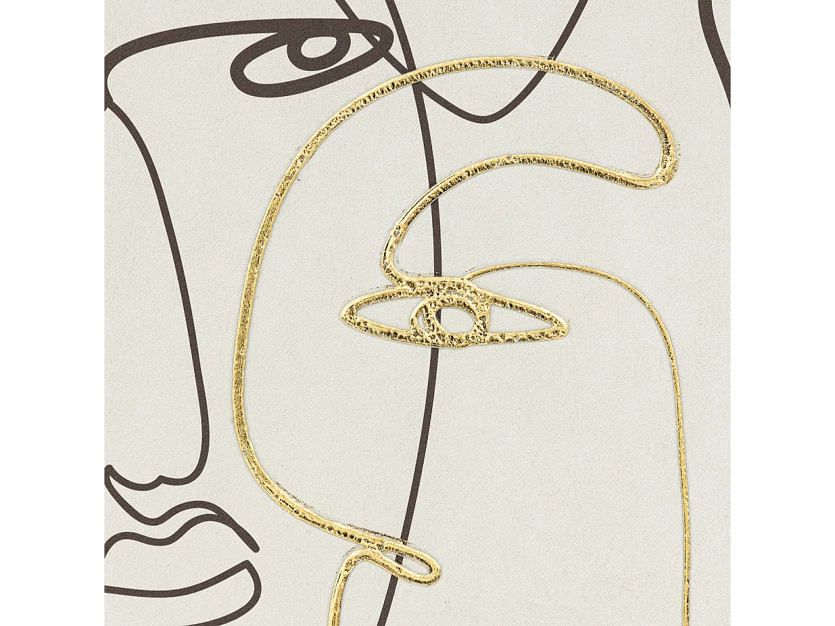 Tableau Toile murale imprimée et encadrée Visage 45 x 60 cm