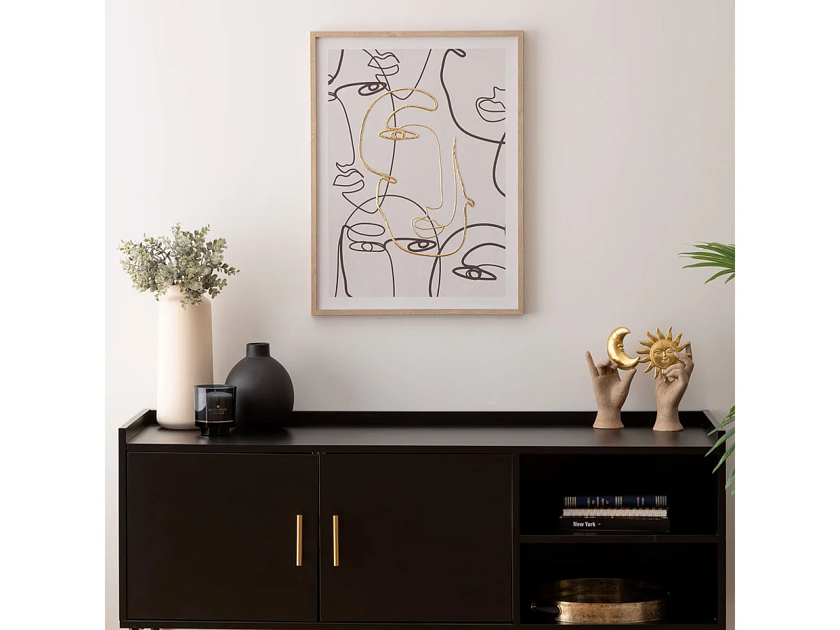 Tableau Toile murale imprimée et encadrée Visage 45 x 60 cm