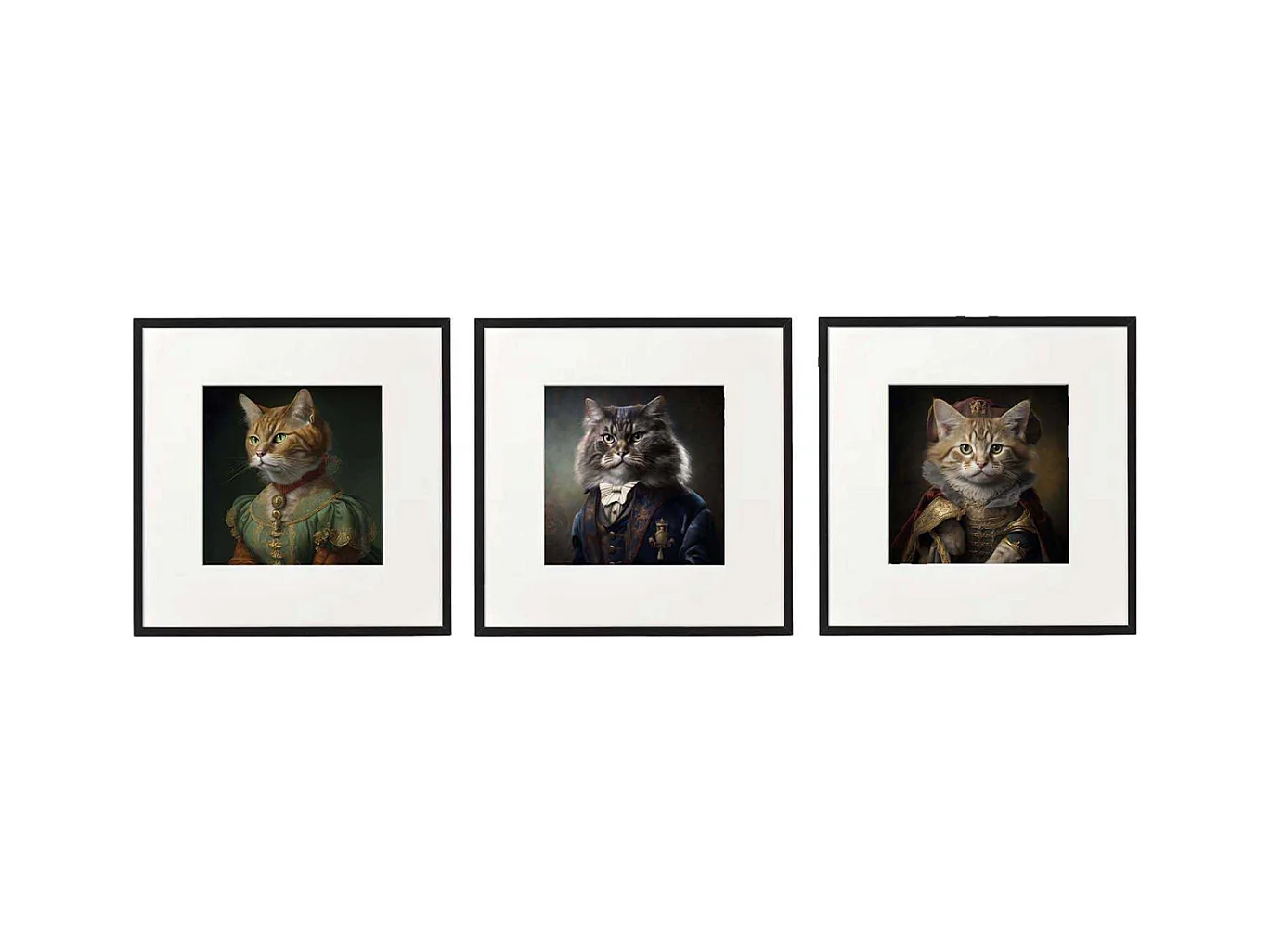 Tableau décoratif Animal head 40 x 40 cm (Lot de 3) Chats