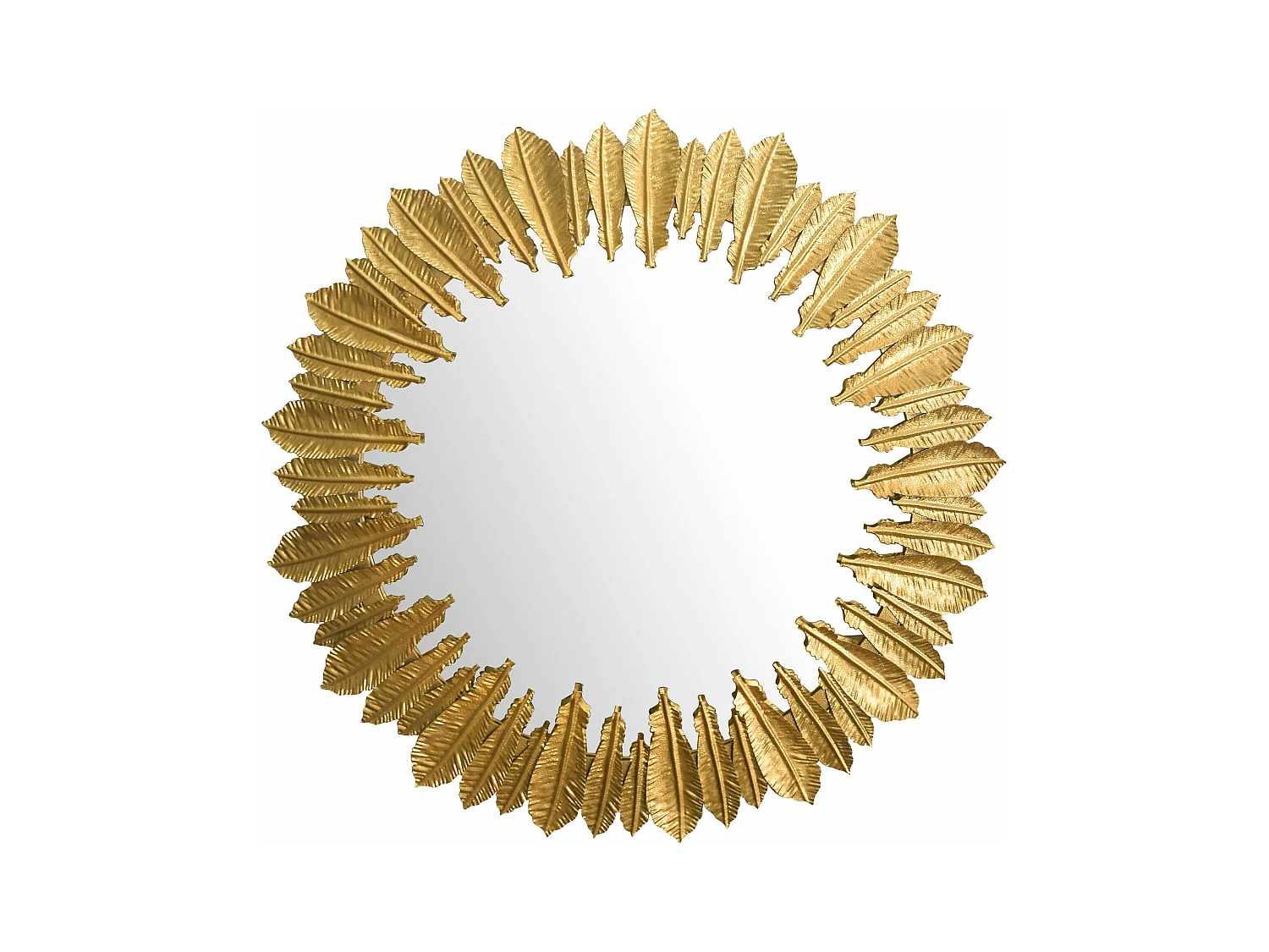Miroir Murale Plumes Métal 68 cm Miroir Mur Couloir Grand Moderne Doré