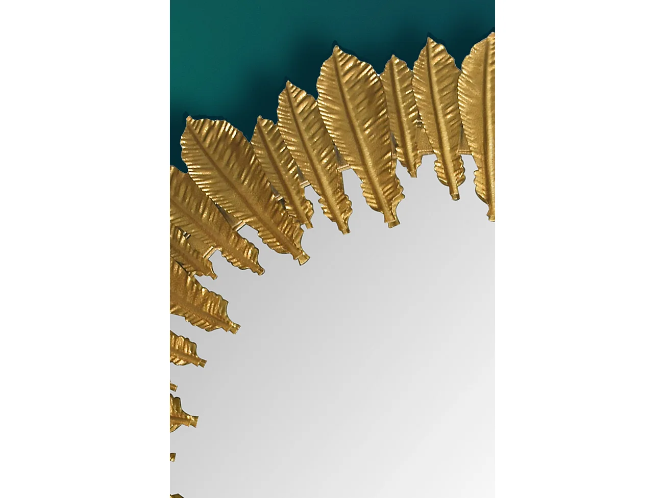 Miroir Murale Plumes Métal 68 cm Miroir Mur Couloir Grand Moderne Doré