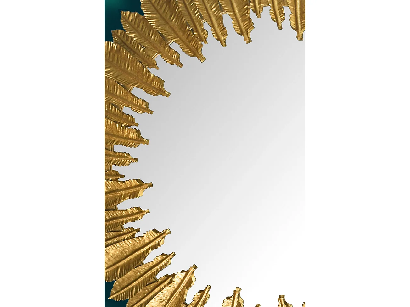 Miroir Murale Plumes Métal 68 cm Miroir Mur Couloir Grand Moderne Doré
