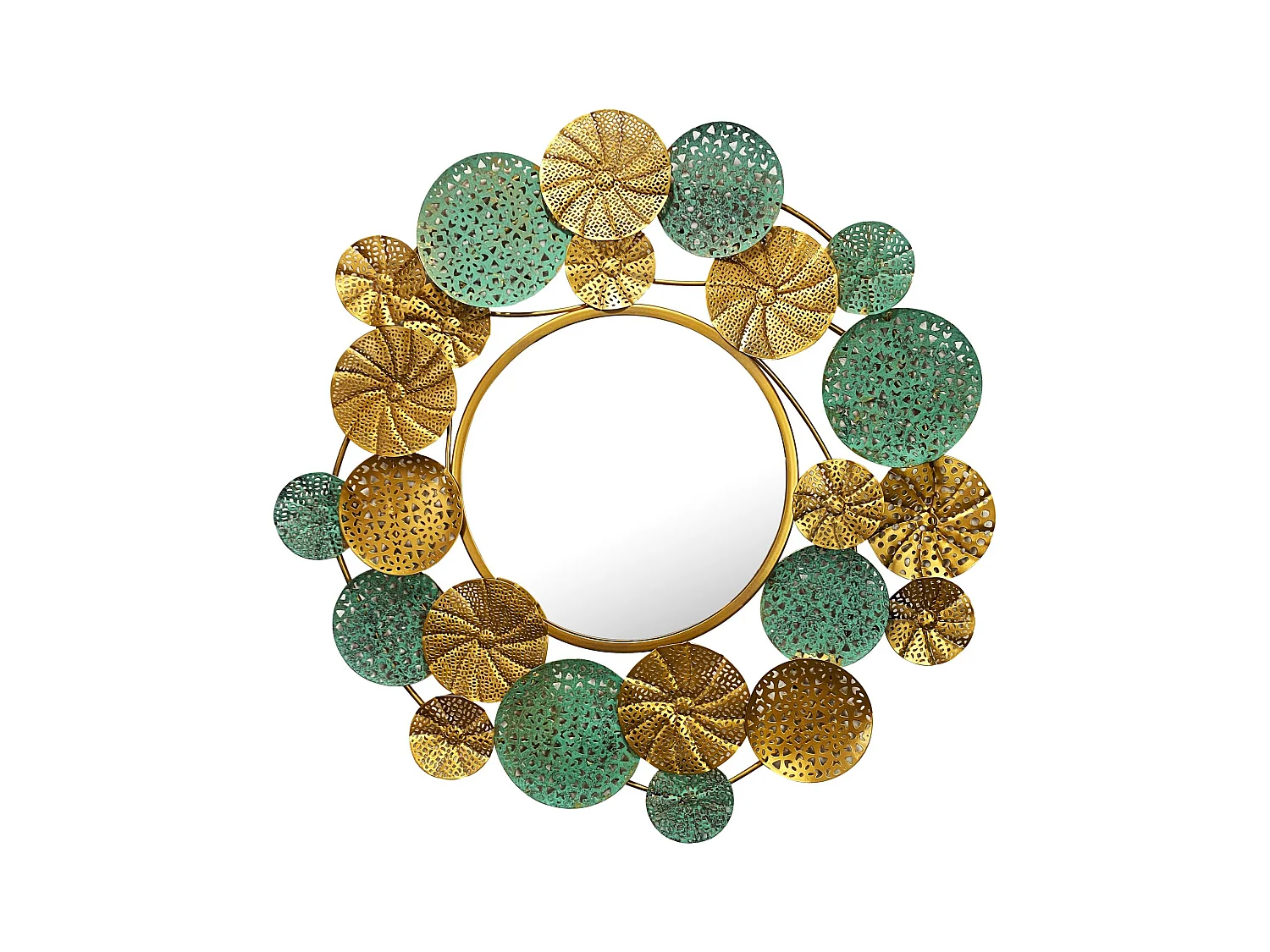 Miroir Murale Métal 80x77 cm Miroir Mur Couloir Grand Moderne Rond
