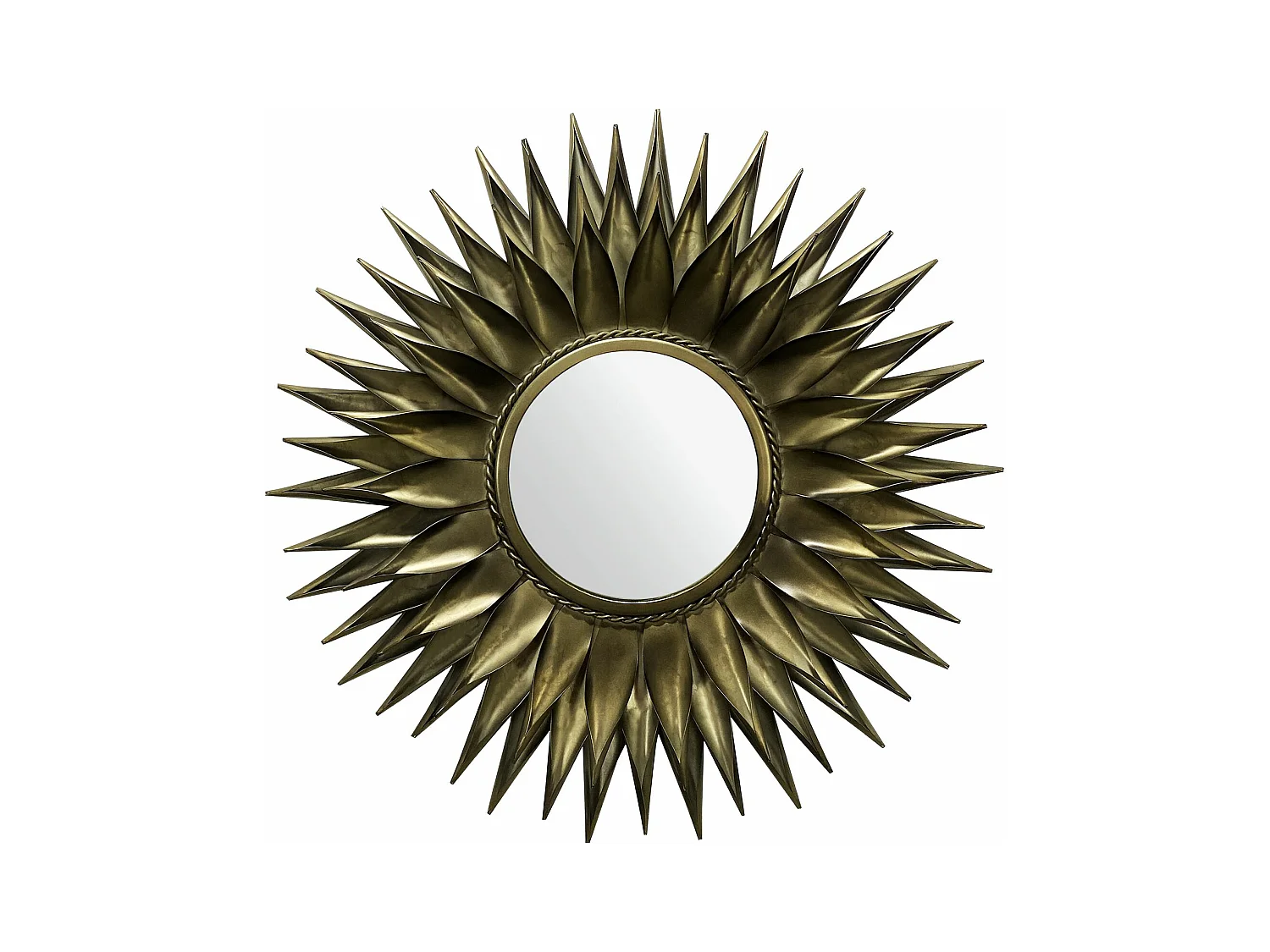 Miroir Murale Soleil Métal 74 cm Miroir Mur Couloir Grand Moderne Rond