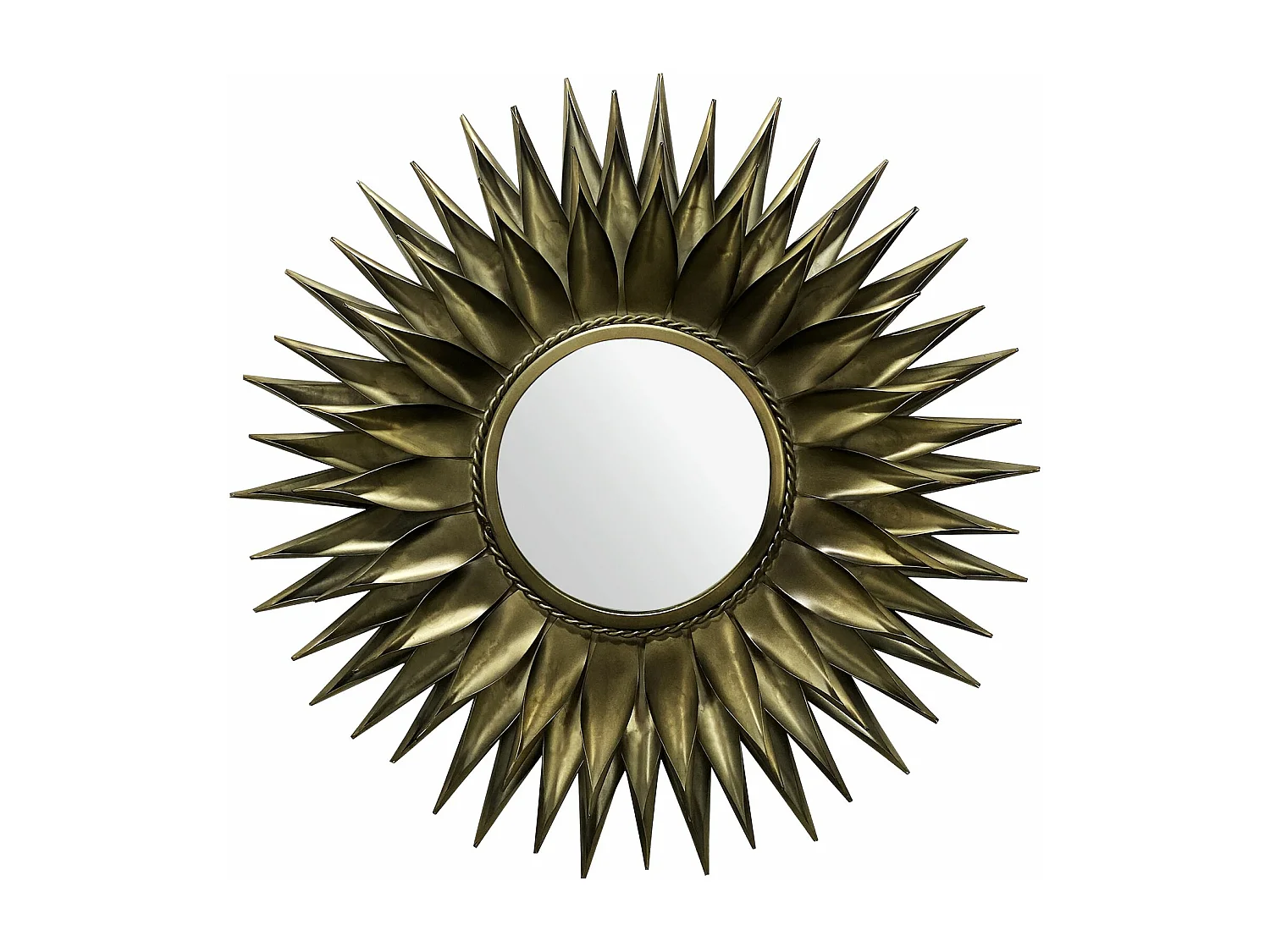 Miroir Murale Soleil Métal 74 cm Miroir Mur Couloir Grand Moderne Rond