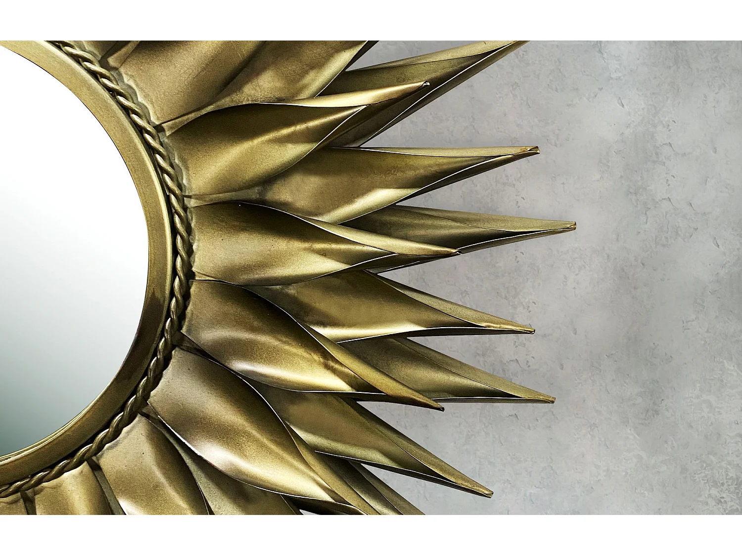 Miroir Murale Soleil Métal 74 cm Miroir Mur Couloir Grand Moderne Rond