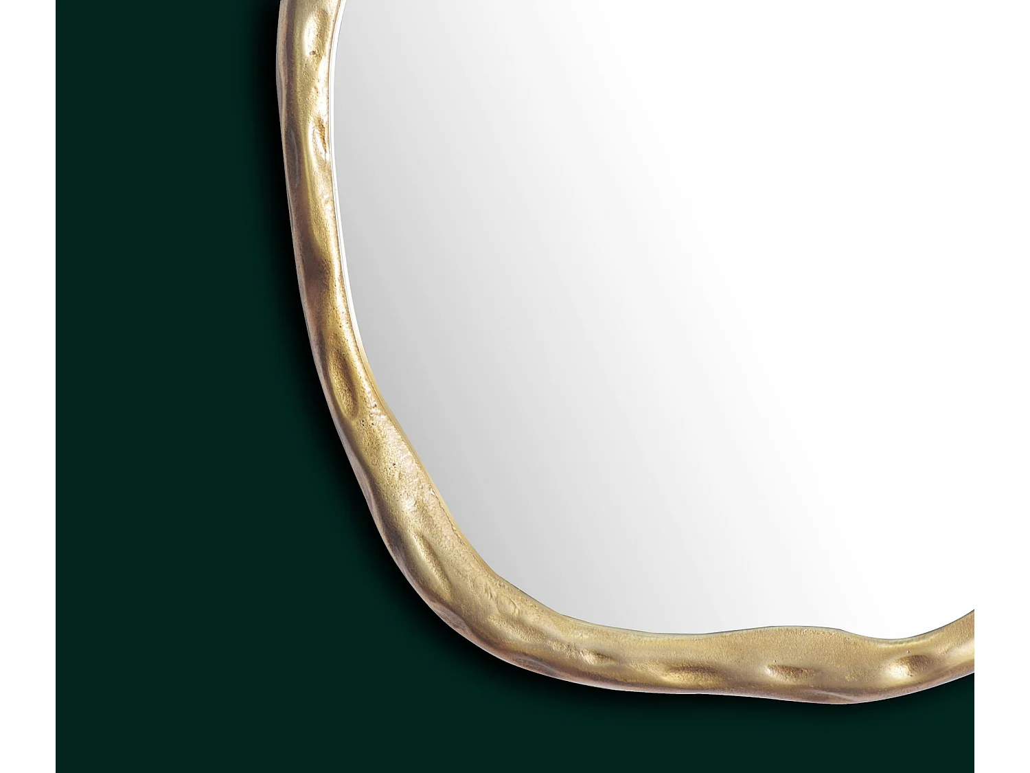 Miroir Murale Métal 60x60 cm Miroir Mur Couloir Grand Doré Asymétrique