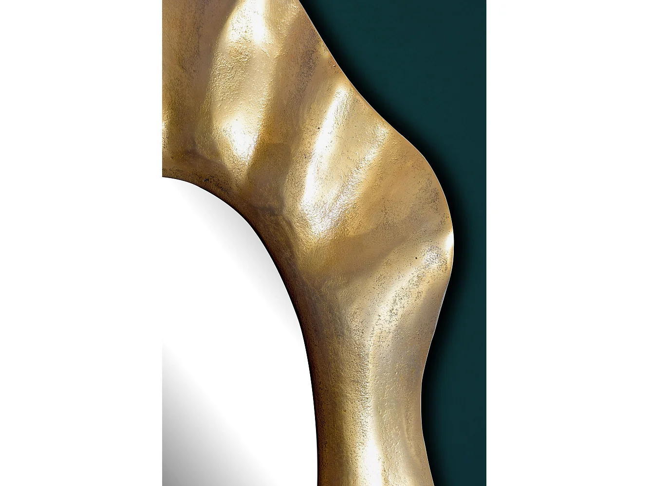 Miroir Murale Métal 60x90 cm Miroir Mur Couloir Grand Doré Asymétrique