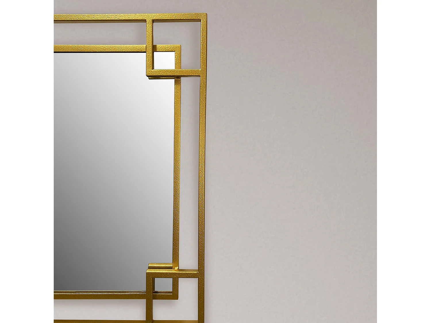 Miroir Murale Métal Carré Miroir Mur Couloir Grand Moderne Doré Cadre