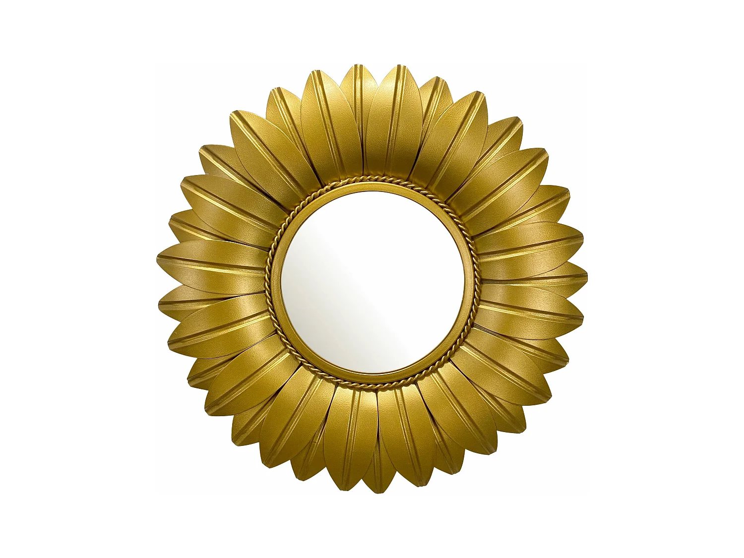 Miroir Murale Métal 60 cm Miroir Mur Couloir Grand Doré Tournesol Rond