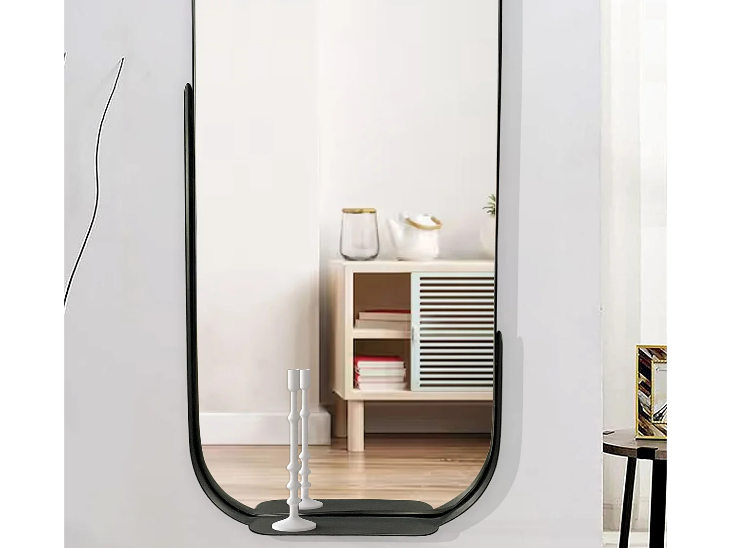 Miroir Murale Métal 51x114 cm Miroir Mur Couloir Grand Moderne Ovale