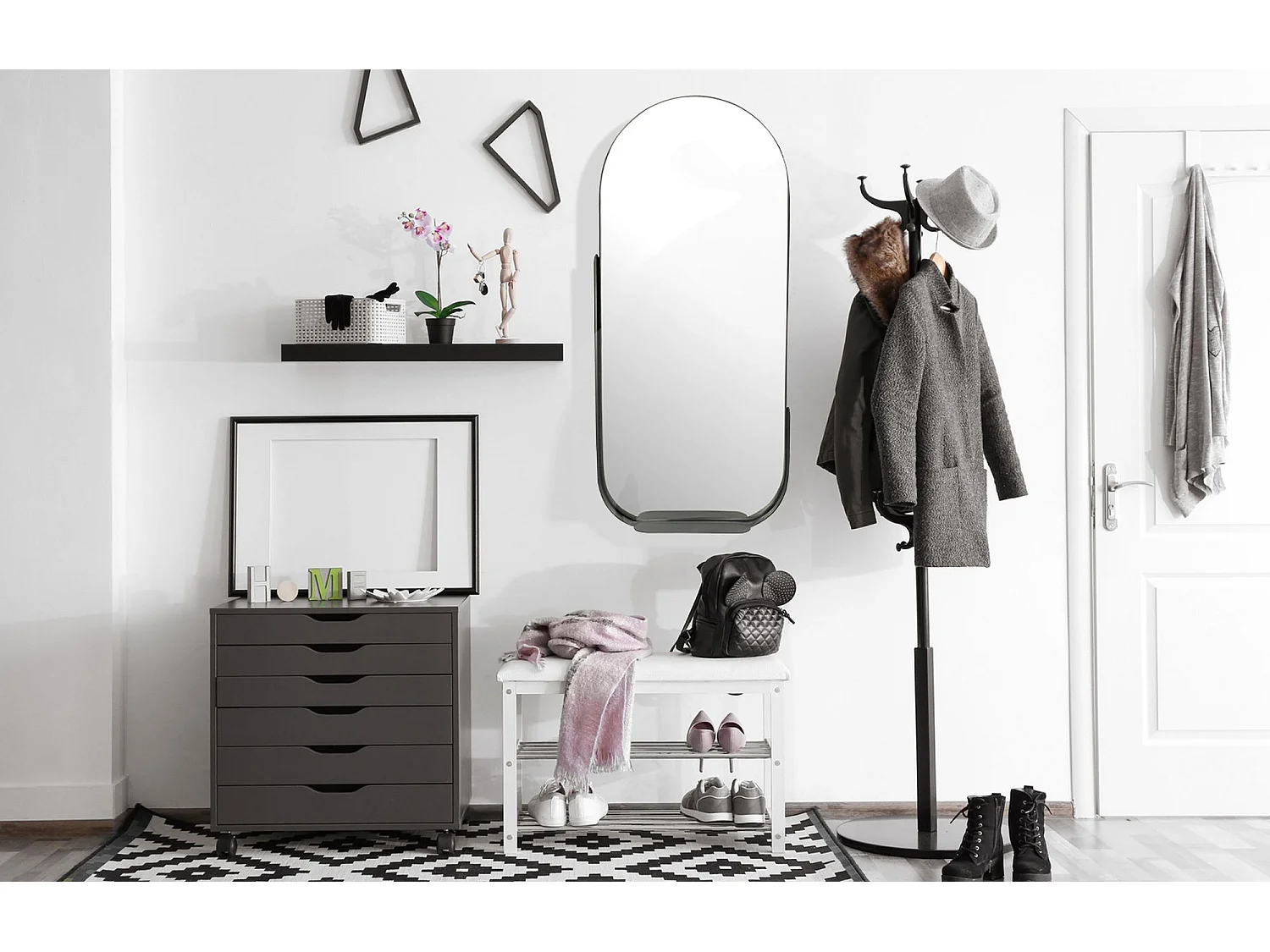 Miroir Murale Métal 51x114 cm Miroir Mur Couloir Grand Moderne Ovale