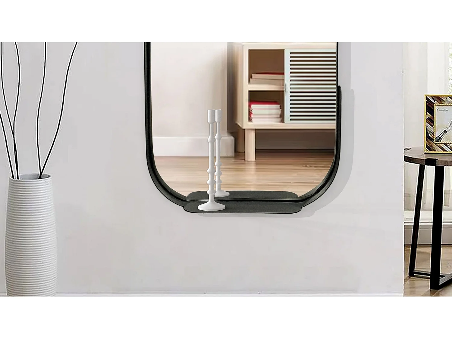 Miroir Murale Métal 51x114 cm Miroir Mur Couloir Grand Moderne Ovale